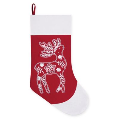 20-Inch Nordic Deer Christmas Stocking  Bed Bath & Beyond