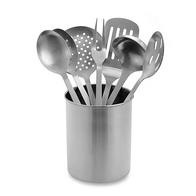 7PCS STAINLESS STEEL KITCHEN UTENSIL SET WITH HOOKS AND STAND KITCHEN SET CHN 