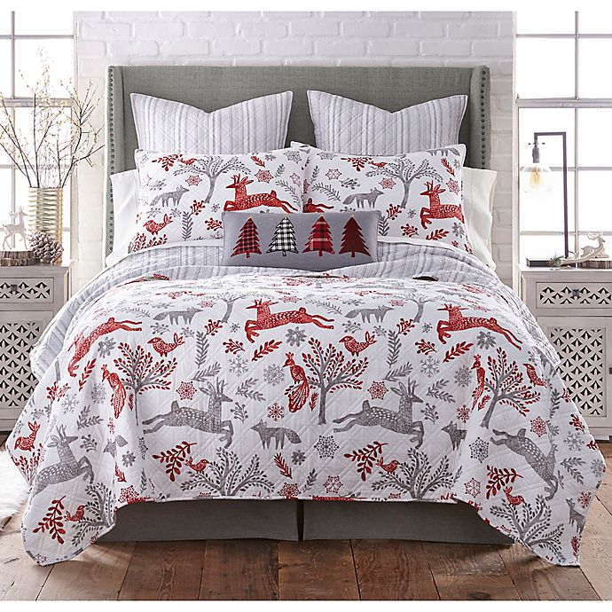 Levtex Home Blaze Reversible King Quilt Set in Red/Grey