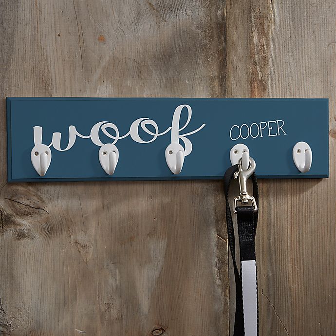 Personalized Woof & Meow Leash Hanger