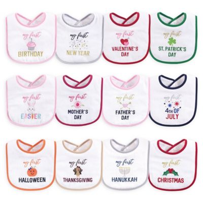 hudson baby 12 holiday bibs