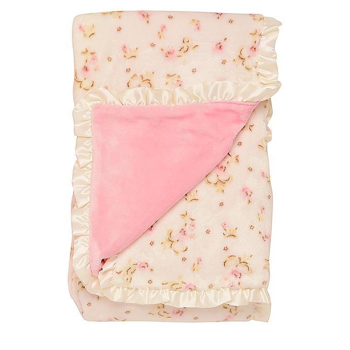 Little Me® Luxe Reversible Rose Plush Blanket