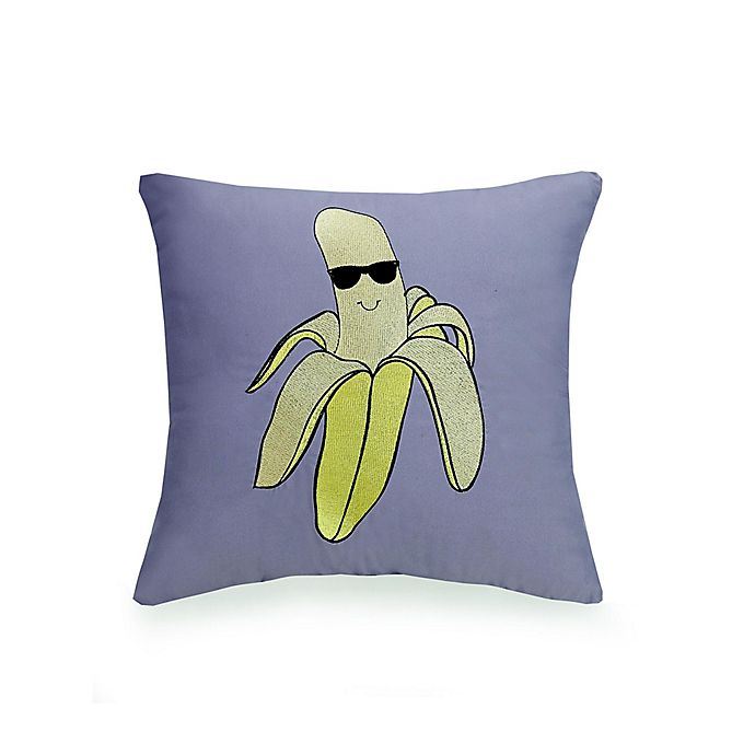 Urban Playground™ Cool Banana Square Throw Pillow in Grey