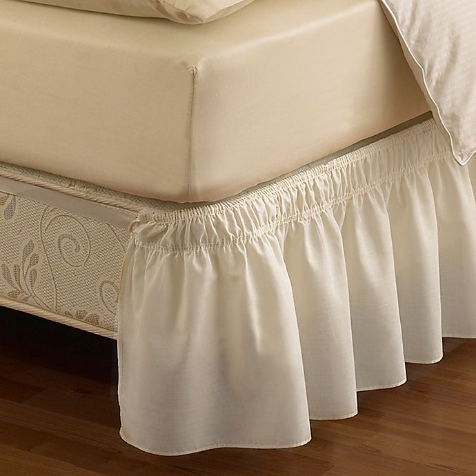 Ruffled Twin/Full Solid Adjustable Bed Skirt in White