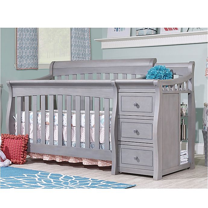 Sorelle Princeton Elite 4-in-1 Convertible Crib in Weathered Grey