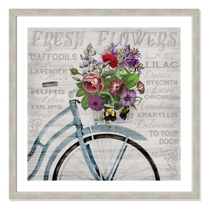 Fresh Flowers Bicycle 33-Inch Framed Wall Art | Bed Bath & Beyond