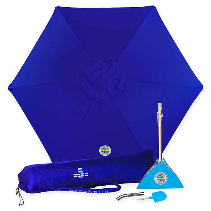 beachBUB® 7-1/2-Foot All-In-One Beach Umbrella in Ocean Blue