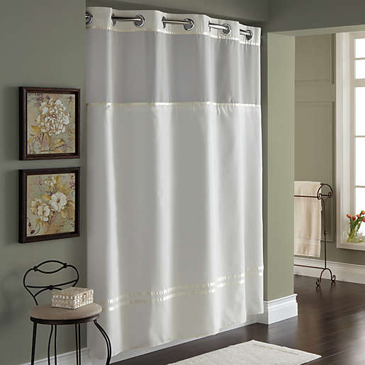 Hookless Escape Fabric Shower Curtain, Bed Bath And Beyond Extra Long White Shower Curtain