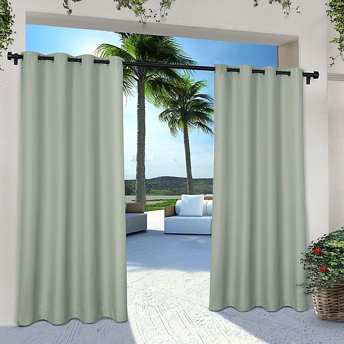Solid Indoor/Outdoor Grommet Window Curtain Panels (Set of 2)