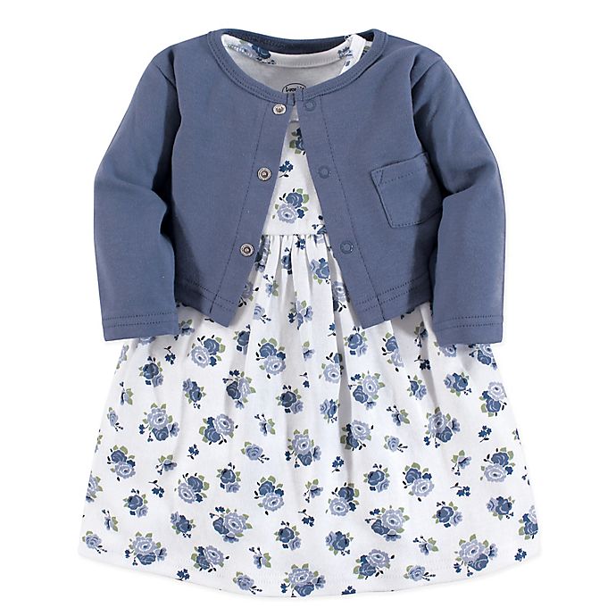 Luvable Friends® Floral 2-Piece Dress & Cardigan Set in Blue