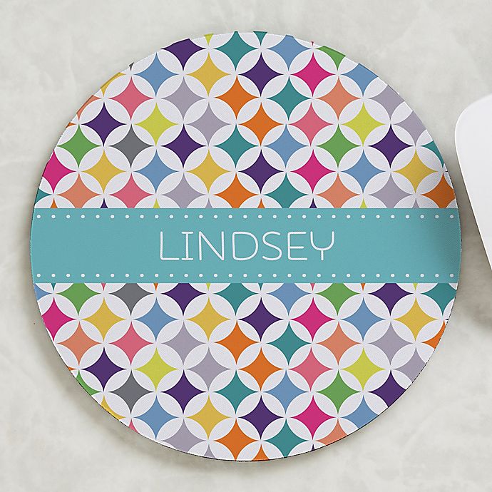 Geometric Shapes Personalized Round Mouse Pad