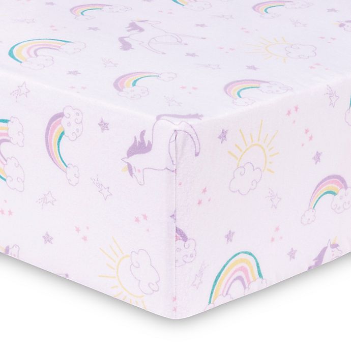Trend Lab® Unicorn Rainbow Deluxe Flannel Fitted Crib Sheet
