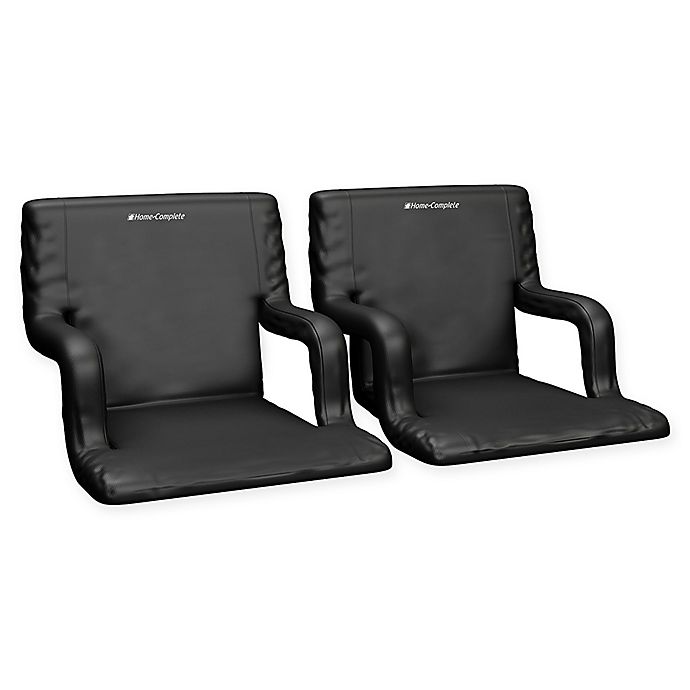 Stadium Seat Chair Back Folding Bleacher Portable Padded Cushion Sports Black 