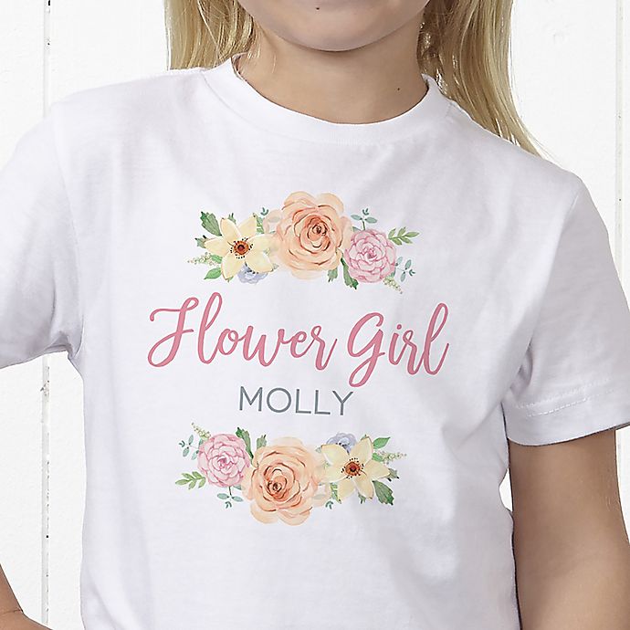 Floral Wreath Flower Girl Personalized Hanes® Youth T-Shirt