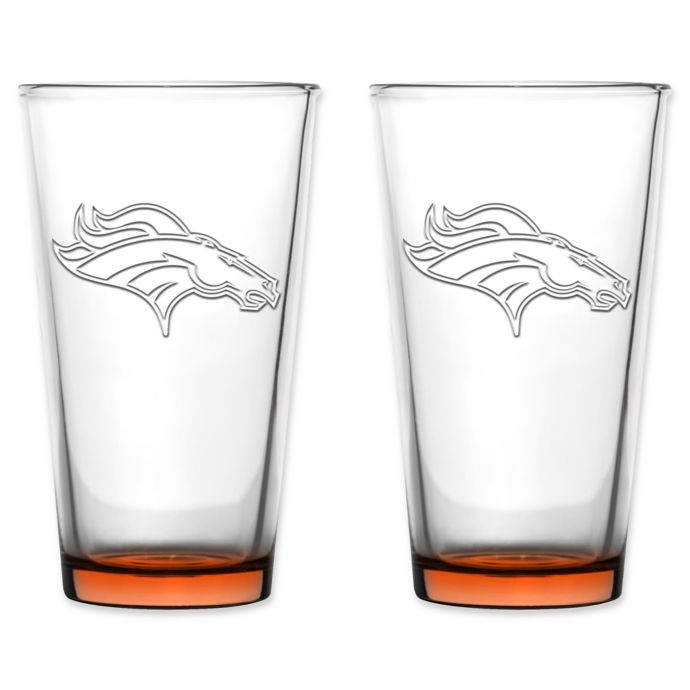 NFL Denver Broncos 16 oz. Embossed Pint Glasses (Set of 2) | Bed Bath ...