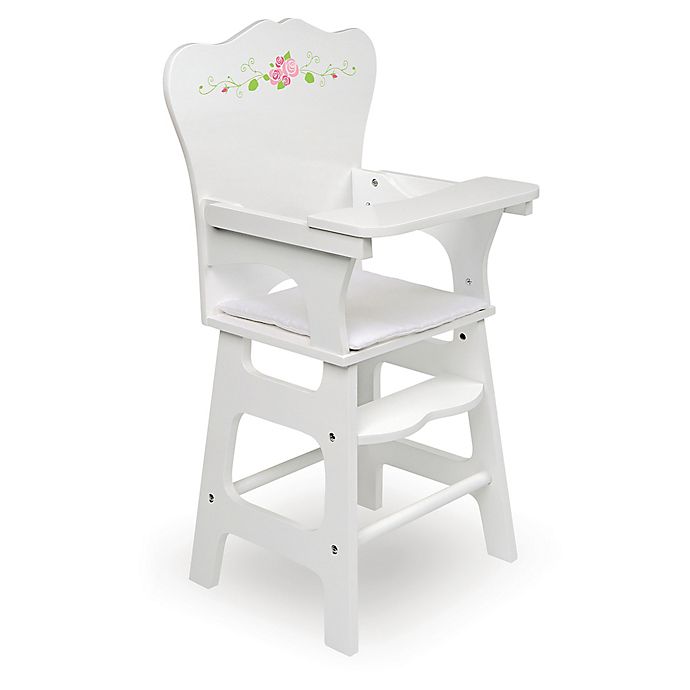Badger Basket Rose Doll High Chair in White