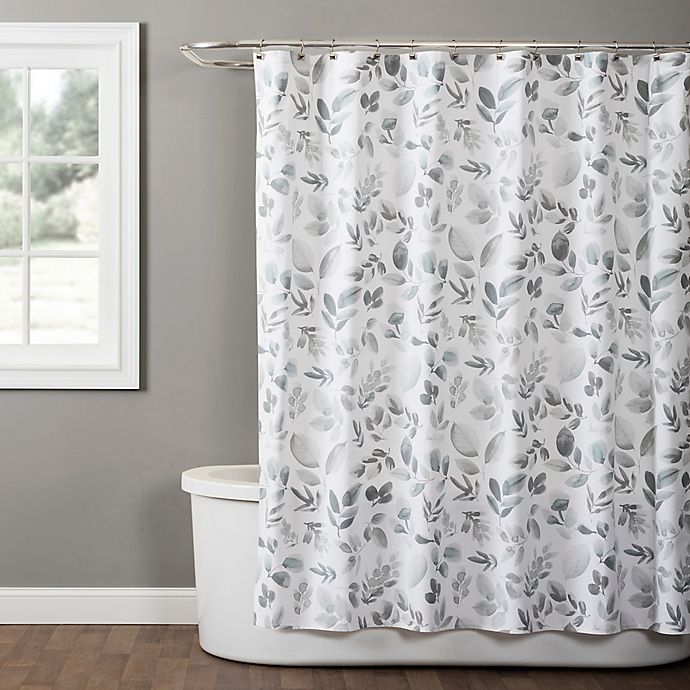 shower curtain and accessories Bath set beautiful  Grey Leaves 