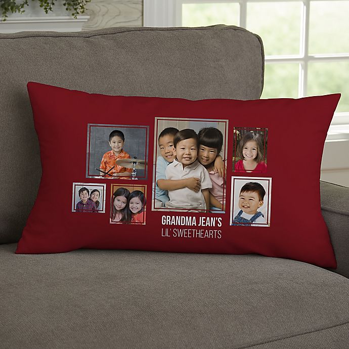 For Her 6-Photo Collage Personalized Lumbar Throw Pillow