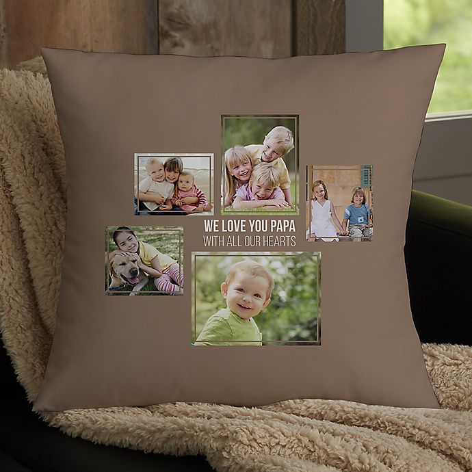 For Him 5-Photo Collage Personalized 18-Inch Square Throw Pillow