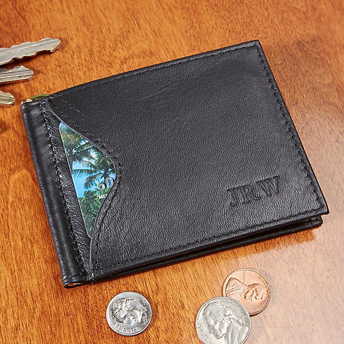 Men's RFID Blocking Personalized Leather Cash Clip