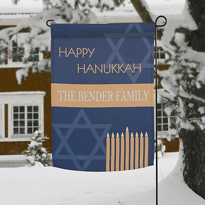 Hanukkah Personalized Garden Flag