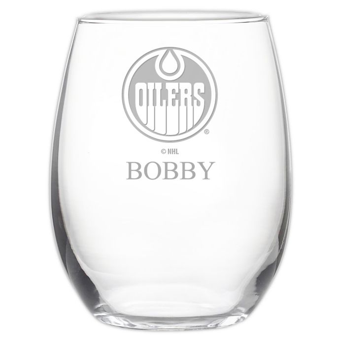 NHL Edmonton Oilers Stemless 21 oz. Etched Wine Glass | Bed Bath & Beyond