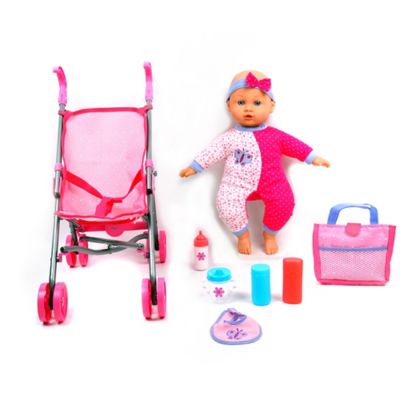 dream collection baby doll with stroller set