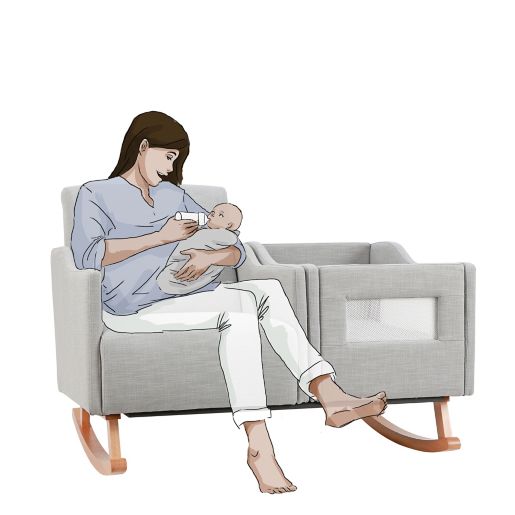 Karla Dubois Emerson Nursing Rocker And Bassinet In Grey Buybuy Baby