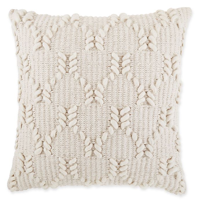Asher Wishbone Square Throw Pillow in Natural