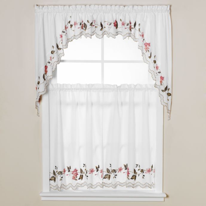 Floral Trellis Window Curtain Tiers Bed Bath & Beyond