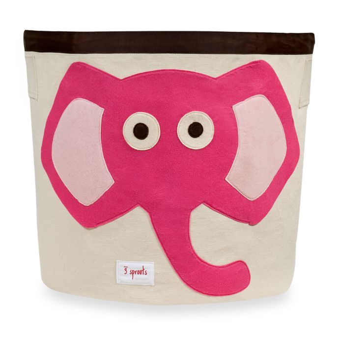 INough Pink Basket Elephant Storage Bins for Kids Gift Box for Baby,Collapsibl 