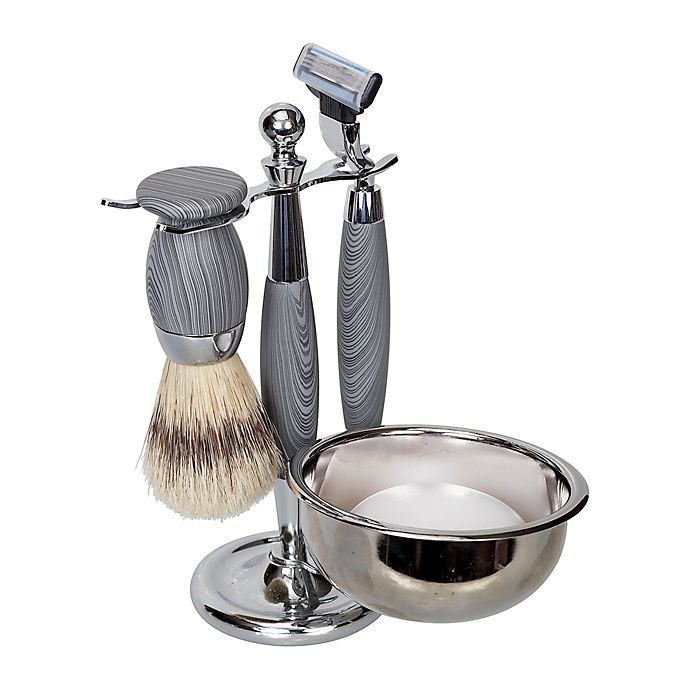 Kingsley for Men 5-Piece Classic Shave Set in Wood/Chrome