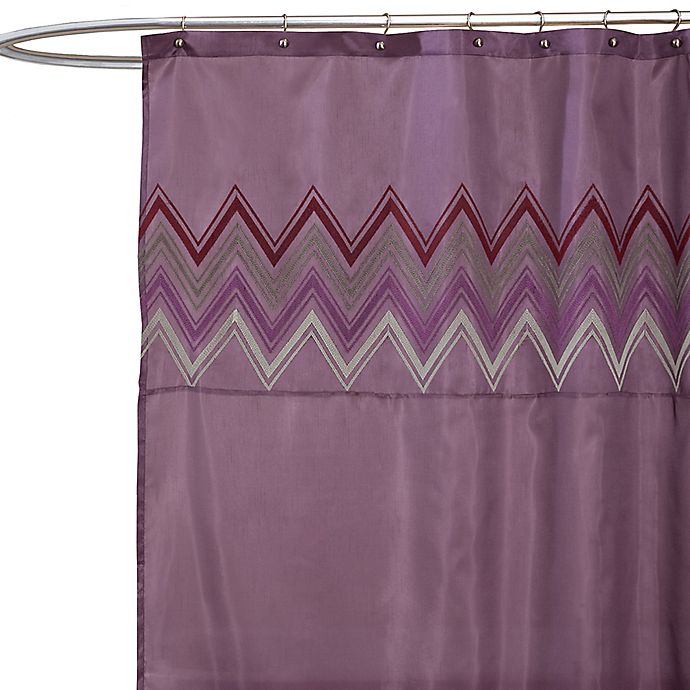 Myra Plum Fabric Shower Curtain