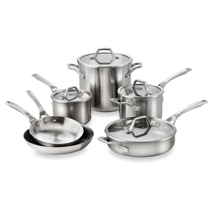 Calphalon® AccuCore™ Stainless Steel 10Piece Cookware Set Bed Bath