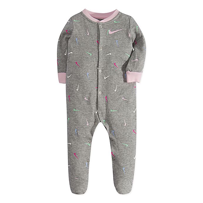 Nike® Swooshfetti Footie in Grey | Bed Bath & Beyond
