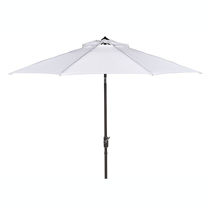 Safavieh UV Resistant Ortega 9-Foot Auto Tilt Crank Umbrella in White
