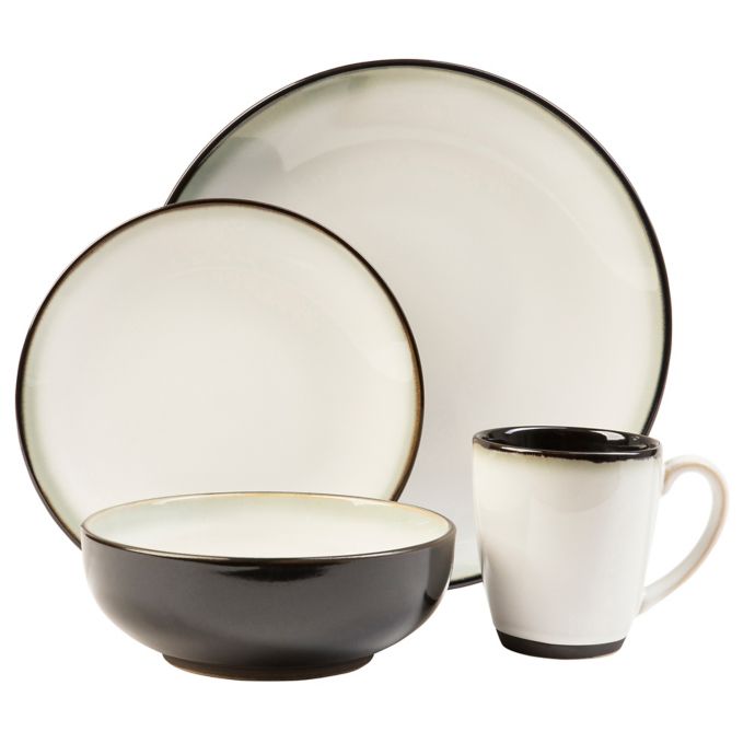 Sango® Nova 16Piece Dinnerware Set in Black Bed Bath & Beyond