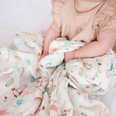 llama muslin swaddle