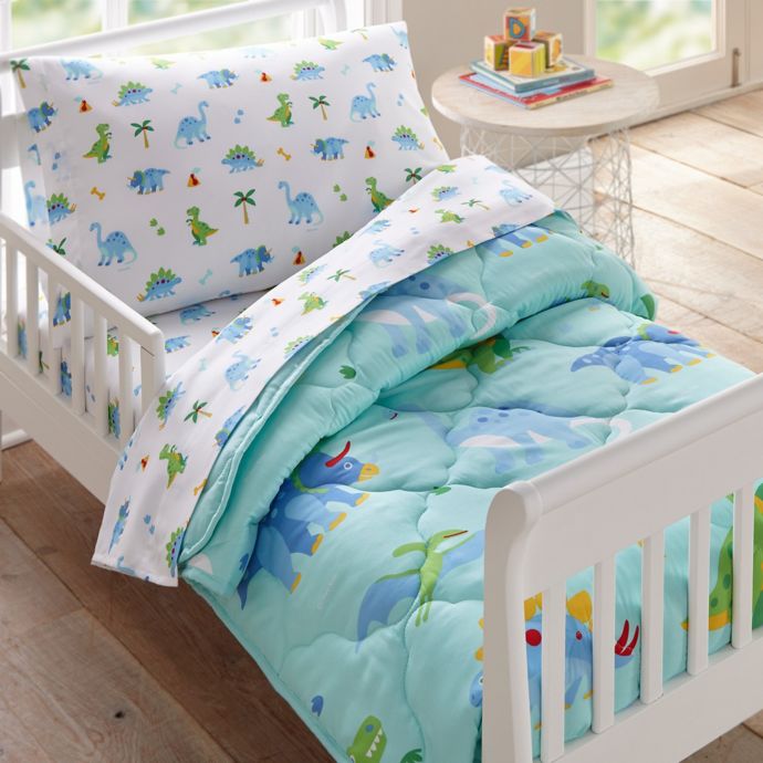 Wildkin Dinosaur Land Toddler Bedding Set In Blue Buybuy Baby
