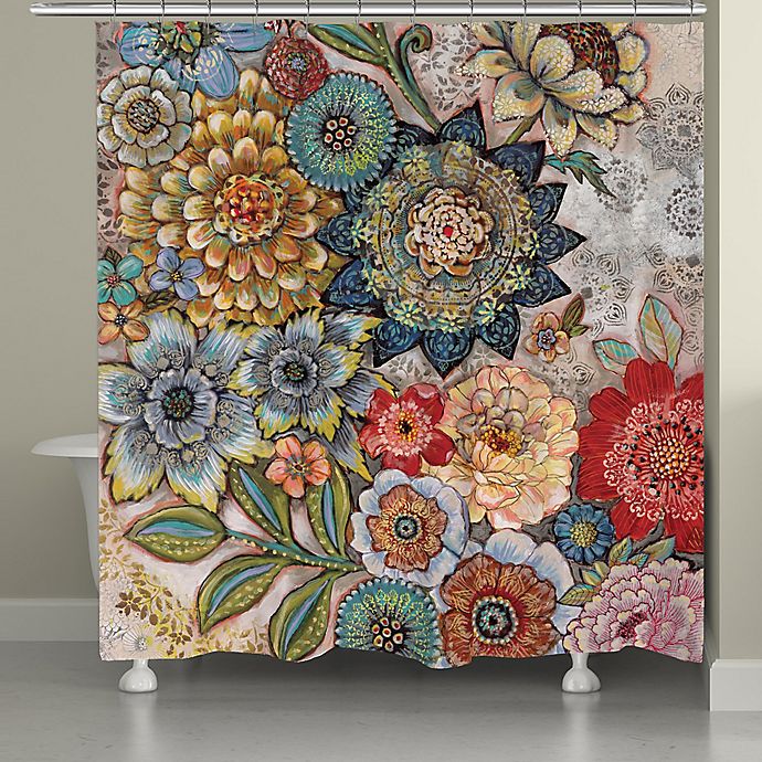 Wencal Floral Boho Shower Curtain Bohemian Blossom Flower Bathroom Decoration wi 