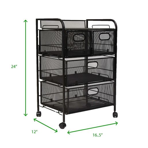 Mind Reader 4-Drawer Mesh Storage Cart