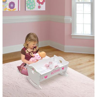 badger basket white rose doll crib