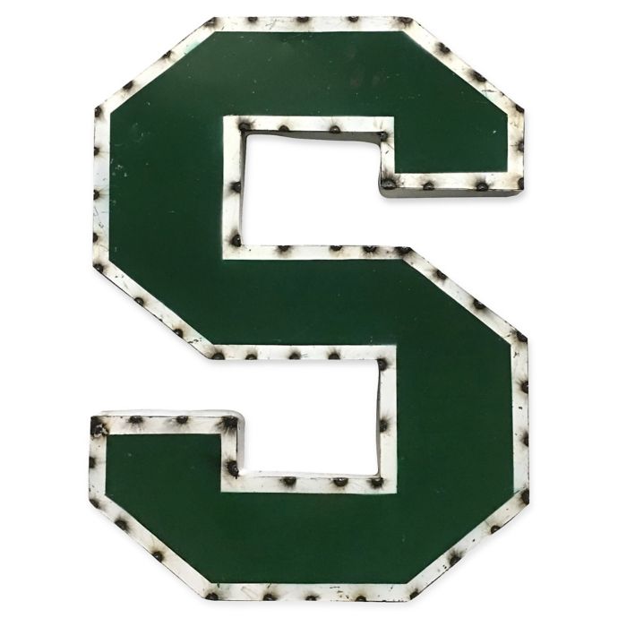 Michigan State University "S" Recycled Metal Wall Décor in White/Green