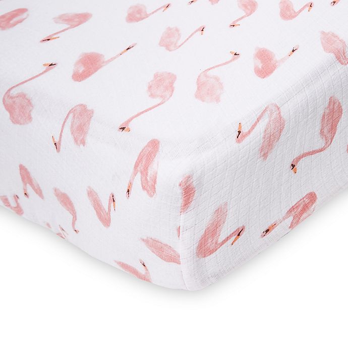 aden + anais™ essentials Swan Fitted Crib Sheet in Pink