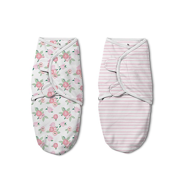 SwaddleMe® Luxe Original Floral Watercolor Small/Medium 2-Pack Cotton Swaddles in Pink