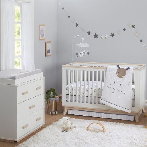 Just Born One World Counting Sheep 3 Piece Crib Bedding Set In Grey Buybuy Baby