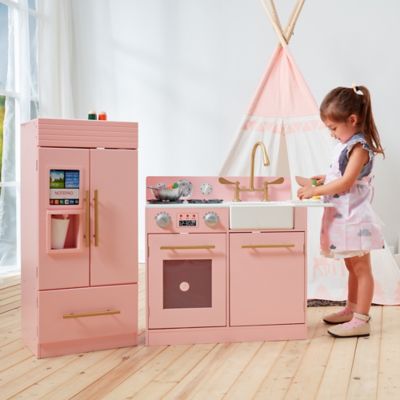 little chef chelsea retro wooden play kitchen set