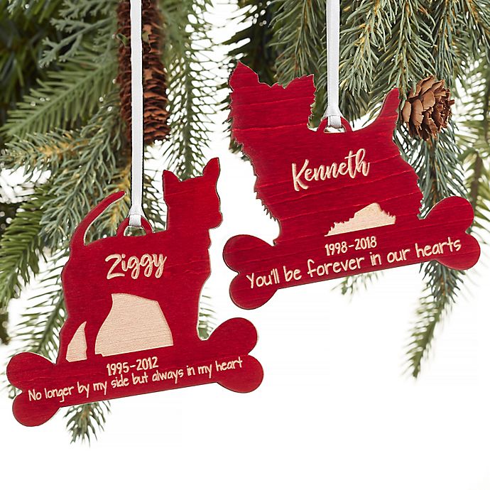 Dog Breed Memorial Personalized Wood Christmas Ornament