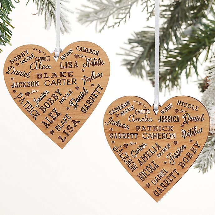 Close To Her Heart Personalized 2-Sided Red Wood Christmas Ornament