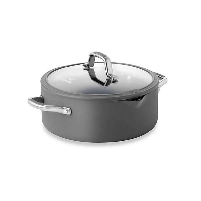 Calphalon 5qt Dutch Oven wLid Simply Easy System Nonstick Anodized Aluminum Gray 